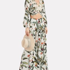 PATBO Tropical Print Wide Leg Pants